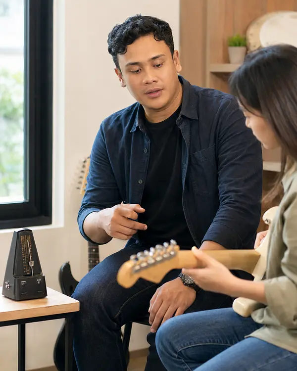 Latihan gitar menggunakan metronom